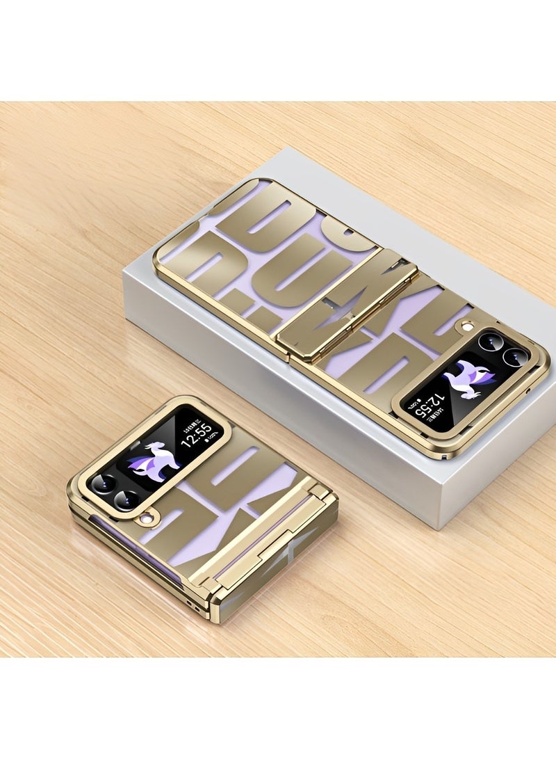 REOCLE Samsung Galaxy Z Flip 4 3 Case with Hinge Protection Full Cover Slim Case Luxury Phantom Plating Phone Case Electroplated Trendy Letter Phone Case for Galaxy Z Flip 4 3 - Image 2