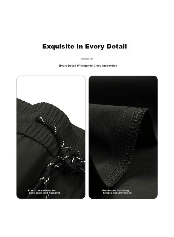 Dancing Wolves Quick-dry Spring Summer Elastic Waist Casual Nine-point Pants Commuter Men's Casual Pants 203 Army Green 54/xl - Image 3