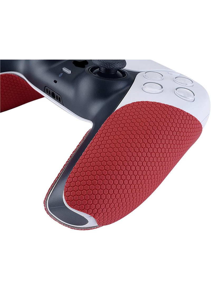 playvital - PlayVital Red Anti-Skid Sweat-Absorbent Controller Grip for PS5 Controller, Professional Textured Soft Rubber Pads Handle Grips for PS5 Controller - PFPJ005 - Image 1