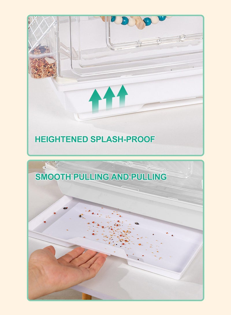 كيدل قفص طيور أكريليك، قفص طيور البادجي، طائر الفاوانيا الأسود، قفص طيور الفيلا الكبير ذو العيون البيضاء، قفص زينة - Image 4