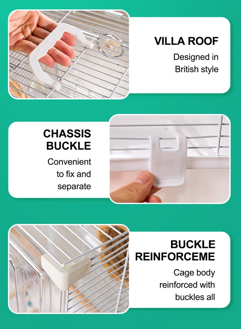 كيدل قفص طيور أكريليك، قفص طيور البادجي، طائر الفاوانيا الأسود، قفص طيور الفيلا الكبير ذو العيون البيضاء، قفص زينة - Image 5