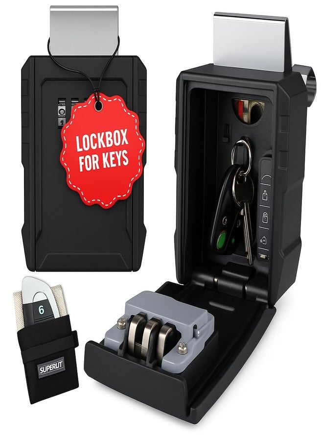 SUPERLIT XL Lock Box for Car Rental Host, Turo, GetAround, Contactless Check In, Perfect for Ride Share, Portable Combination Lockbox, Fits Most RFID Faraday Bag - Image 1