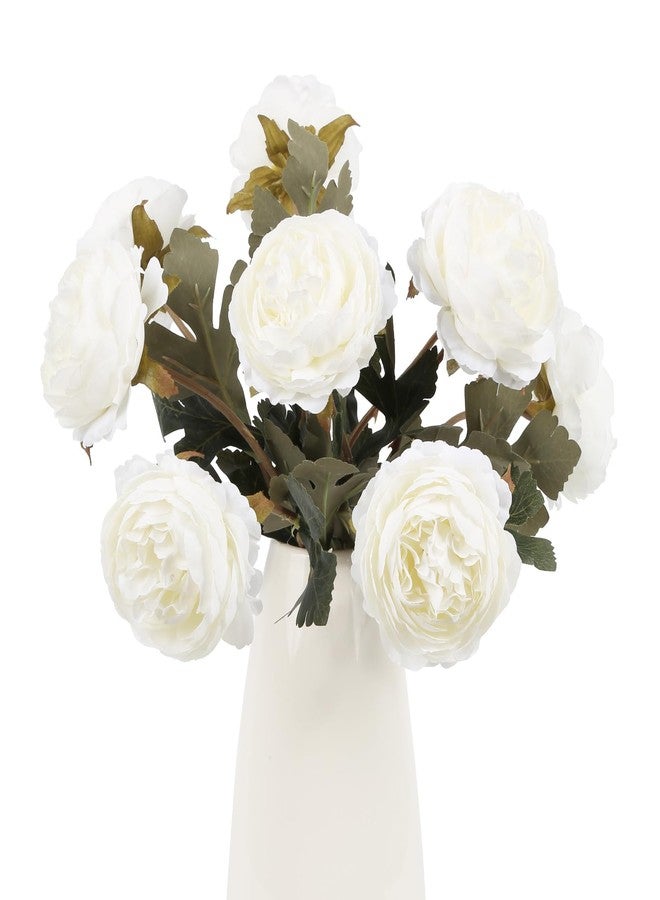 IPOPU 10pcs White Peonies Artificial Flowers Real Touch Silk Peonies with Stems Fake Peony for DIY Wedding Bouquets Bridal Shower Centerpieces Arrangements Party Tables Decorations - Image 1