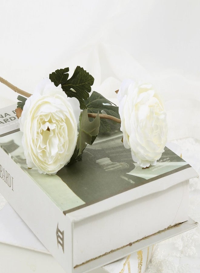 IPOPU 10pcs White Peonies Artificial Flowers Real Touch Silk Peonies with Stems Fake Peony for DIY Wedding Bouquets Bridal Shower Centerpieces Arrangements Party Tables Decorations - Image 4