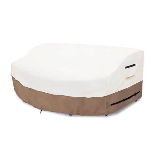 Krismile Outdoor Daybed Cover for 89 Patio Sofa Heavy Duty 600D Waterproof UVResistant AllWeather Protection Furniture Cover with Air Vent Beige - Image 1
