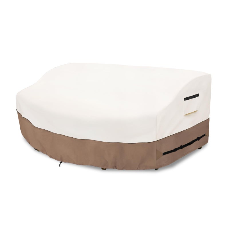 Krismile Outdoor Daybed Cover for 89 Patio Sofa Heavy Duty 600D Waterproof UVResistant AllWeather Protection Furniture Cover with Air Vent Beige - Image 2