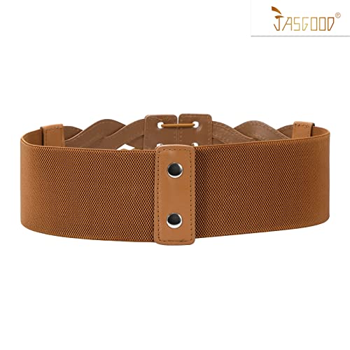 JASGOOD Women Elastic Wide Vintage Stretchy Belt for Dresses Retro Fashion Waist Belt - Image 4