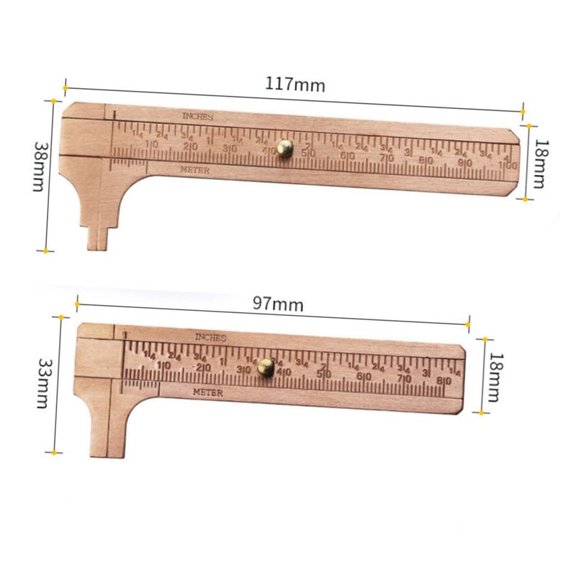 Jojofuny Antique Brass Sliding Caliper 80mm 100mm Dual Gauge Jewelry Measuring Tool - Image 5