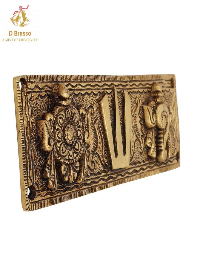 D Brasso Brass Shankh Chakra Namah Wall Hanging Showpiece, Standard - 18.7 Cm - Image 3