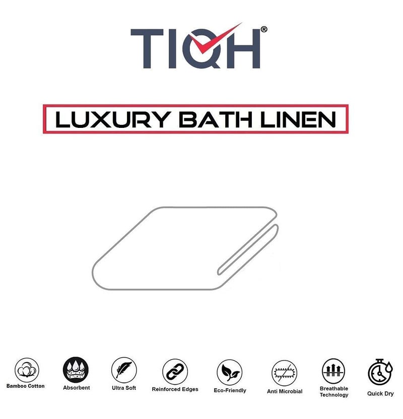 TIQH Organic Bamboo Cotton 500 GSM Ultra Soft Hand Gym Workout Towel Set of 1 Ecru - Image 5
