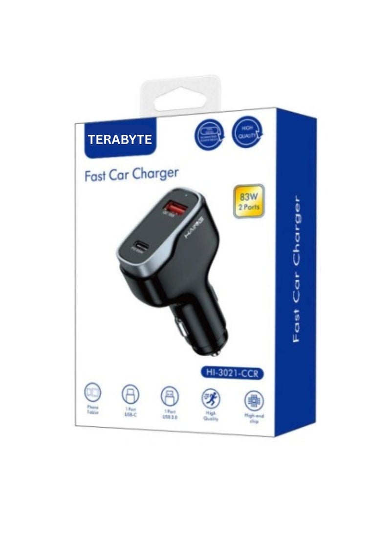 Terabyte Fast Car Charger 2 Ports 83W - Image 1