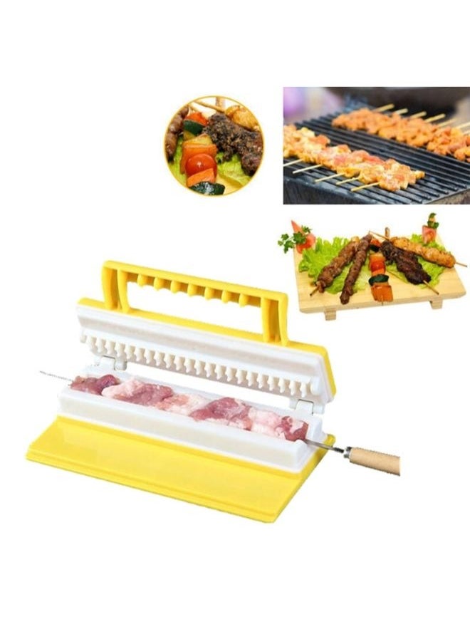 Bluejw - Multifunction Barbecue Meat Skewer Machine BBQ Meat String Device Quick Portable Meat Skewer Box Easy Skewer Tools Kebab Maker BBQ Gadget - Image 1