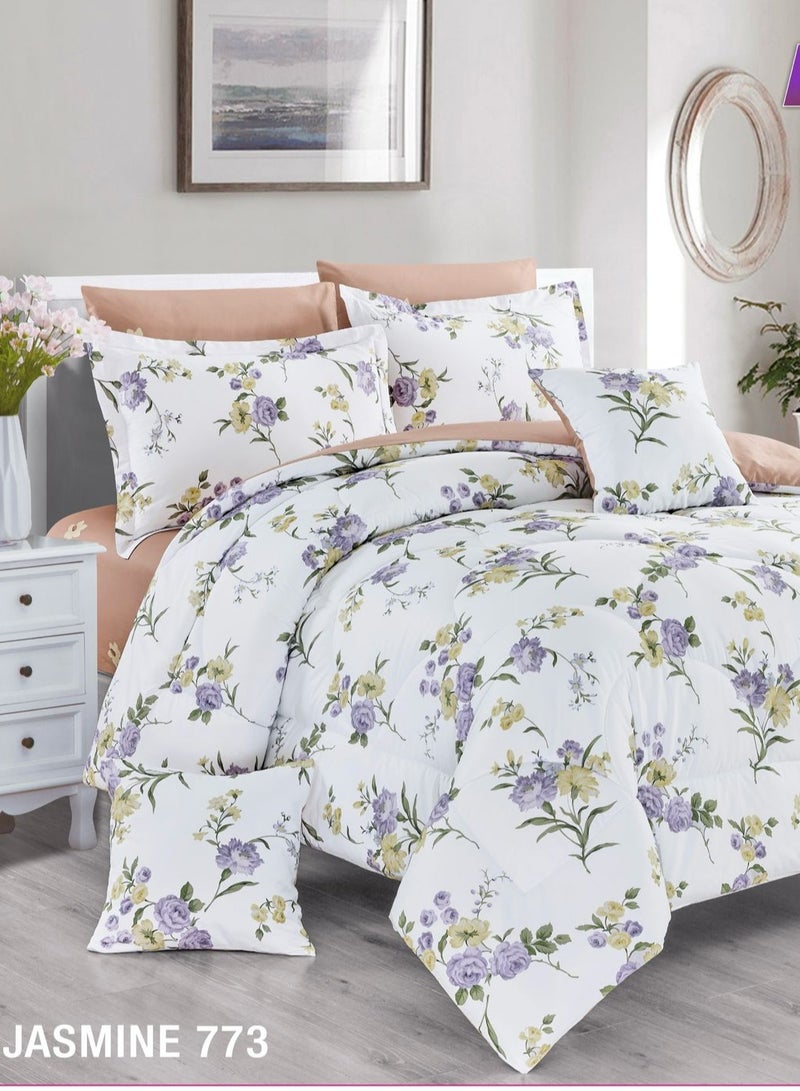 Leon Double Bedspread Set 8 Pieces 100% Cotton Floral 773