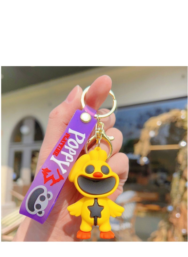XiuWoo جديد SmilingCritters الفصل 3 سلسلة المفاتيح CatNap، سلسلة المفاتيح المخلوقات المبتسمة، لعبة سلسلة المفاتيح الرسوم المتحركة اللطيفة CatNap الرسوم المتحركة SmilingCritters لمحبي الألعاب هدية عيد ميلاد للأطفال 8 قطع - Image 4