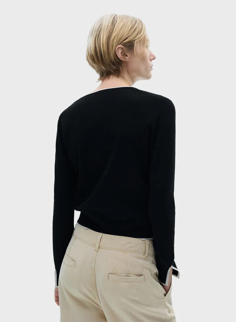 MANGO Button Knit Cardigan