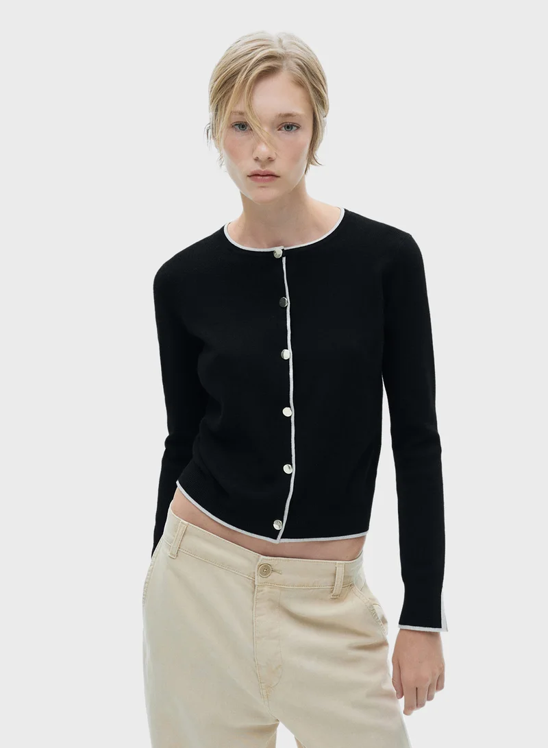 MANGO Button Knit Cardigan