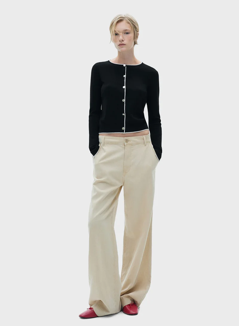 MANGO Button Knit Cardigan