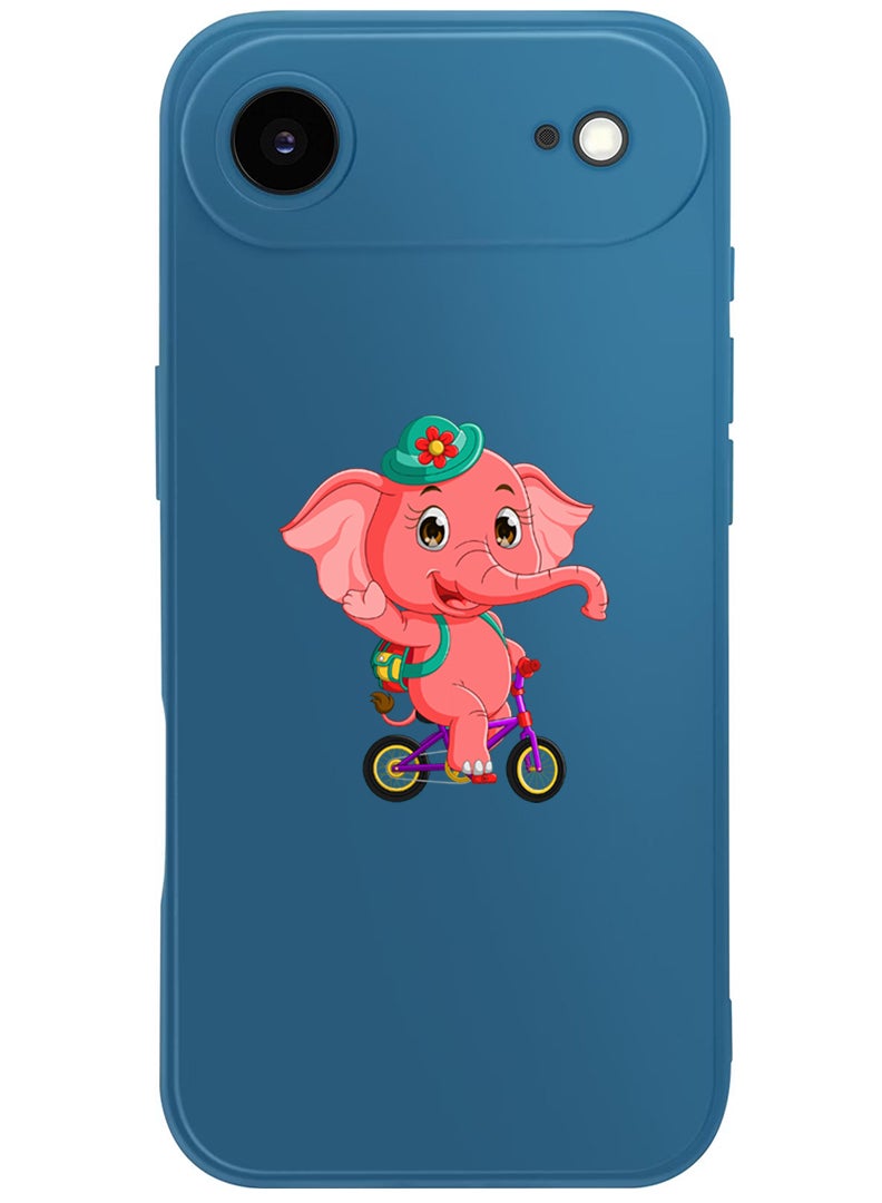 Theodor Protective Slim Fit Case Liquid Silicone Cover with Full Body Protection Anti-Scratch Shockproof Case For Apple iPhone 17 Air (Blue) pink elephant - Image 1