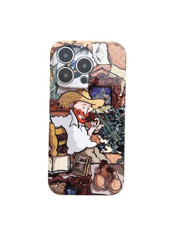 Zaboon Case For iPhone 13 Pro Max Precise Hole Oil Painting Pattern PC Phone Case - Image 1