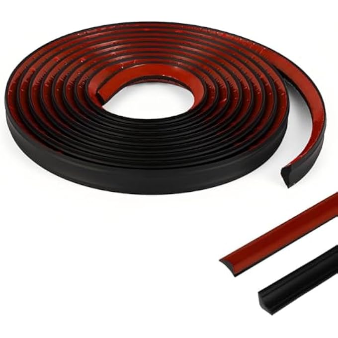 5M BLACK SELF-ADHESIVE DECORATIVE STRIPS, 21 X 5 MM WALL EDGING STRIP PEEL AND STICK TRIM, 3D SEAM WALL STICKER DECOR TAPE DECORATIVE FOR WALL EDGES, CORNER DECORATION, TPE TRIANGLE CEILING STRIPS - Image 1