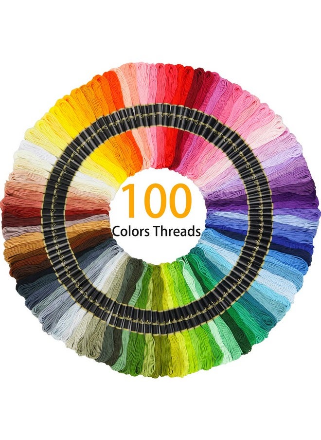 Similane - Similane Embroidery Kit 215 Pcs,100 Colors Threads,5 Pcs Embroidery Hoops,3 Pcs Aida Cloth,40 Sewing Pins,Cross Stitch Tools and Embroidery Starter Kit for Adults and Kids Beginners - Image 1
