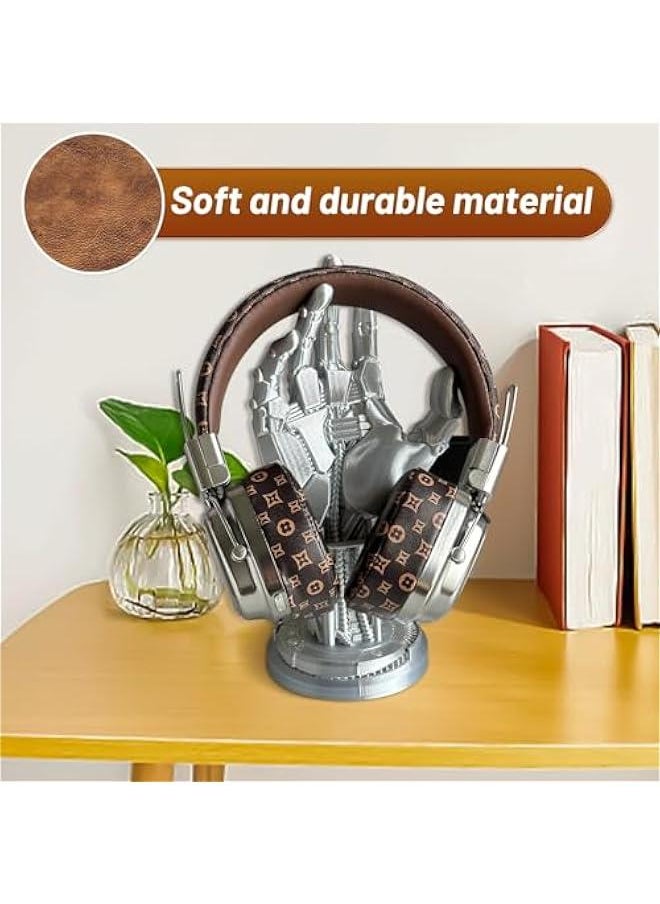 Generic Premium Stylish Leather Wireless Bluetooth Over Ear Headphones,Vintage Bluetooth 5.4 Headphones with HiFi Stereo & Type-C,Soft Printing Process Cortex for Unparalleled Audio Experience(Brown)  - Image 2