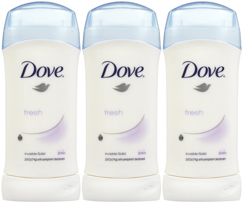 Dove Invisible Solid Deodorant, Fresh - 2.6 oz - 3 pk