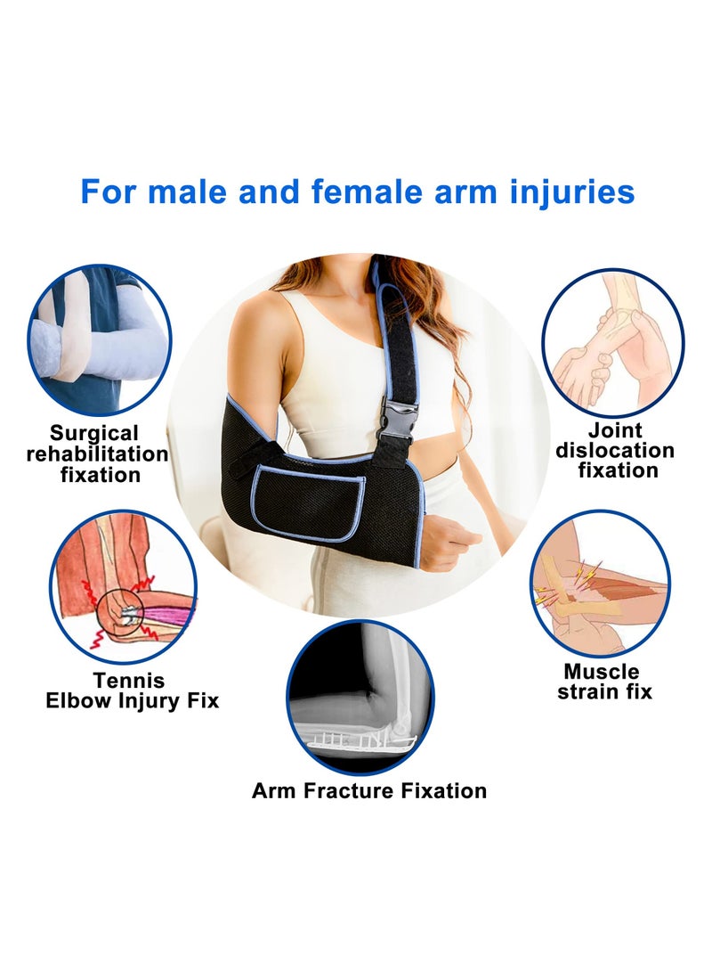 Comfortable Arm Sling for Shoulder Support, Adjustable Rotator Cuff Brace for Men and Women, Fits Left and Right Arm, Ideal for Injuries, Fractures and Dislocations - Image 3