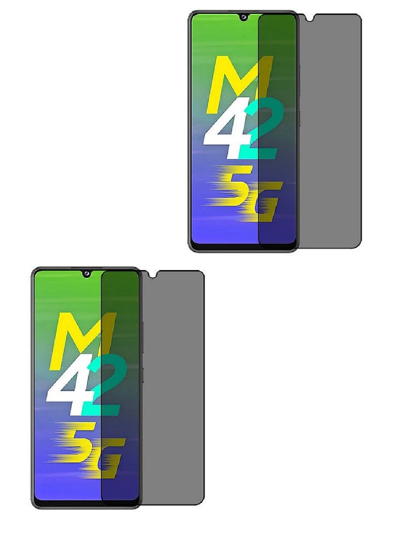 Super 2 Pieces Tempered Glass Screen Protector Anti-Spy Privacy Designed For Samsung Galaxy M42 Full Screen Coverage And Bubble Free - Image 1