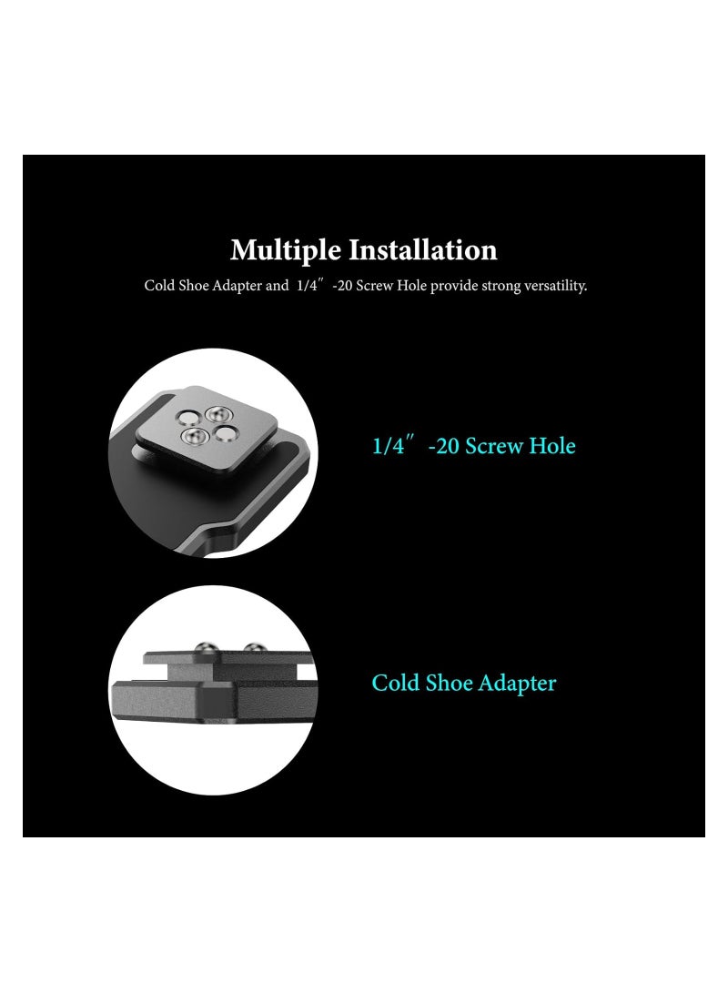 SYOSI L Bracket Vertical Plate, Wireless Video Mounting Bracket, Vertical Horizontal Switching Quick Release Plate Holder, Compatible with CineView HE/SE/Quad, DJI RS2, RS3 Pro Gimbal, Camera Cold Shoes  - Image 2