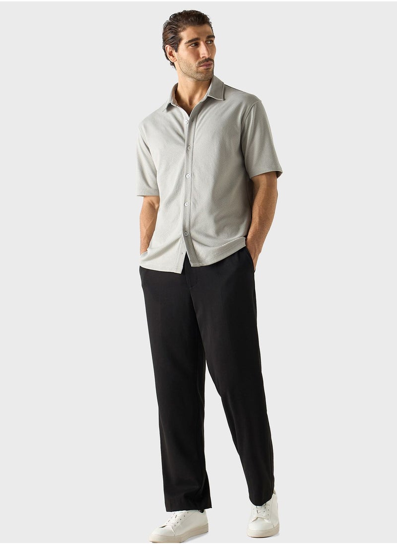 Iconic - Textured Regular Fit Shirt - Image 1