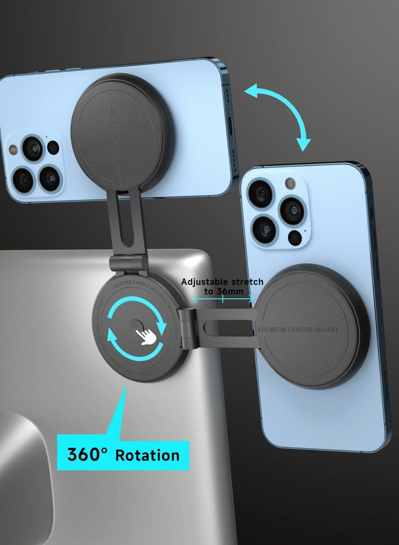 SYOSI Phone Holder for Car, Car Mount Adjustable Magnetic 360° Free Rotation Foldaway Tesla Model 3 X Y S, iPhone 12 13 14 and Other - Image 2