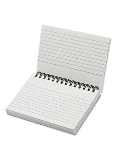 FIS FIS Ruled Record Card 180 Gsm 5X3 Inch Double Loop Spiral 50 Sheets White -FSIC53-180SPWH  - Image 1
