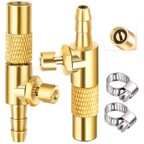 LUMITECO 2Pack Screw On Air Chuck with 14 Barb End TwistOn Tire Chuck wAir Bleed Valve for Portable Mini Air Compressor Tire Inflate Pump Replacement Nozzle wBarb Connector for Hose Repair - Image 1