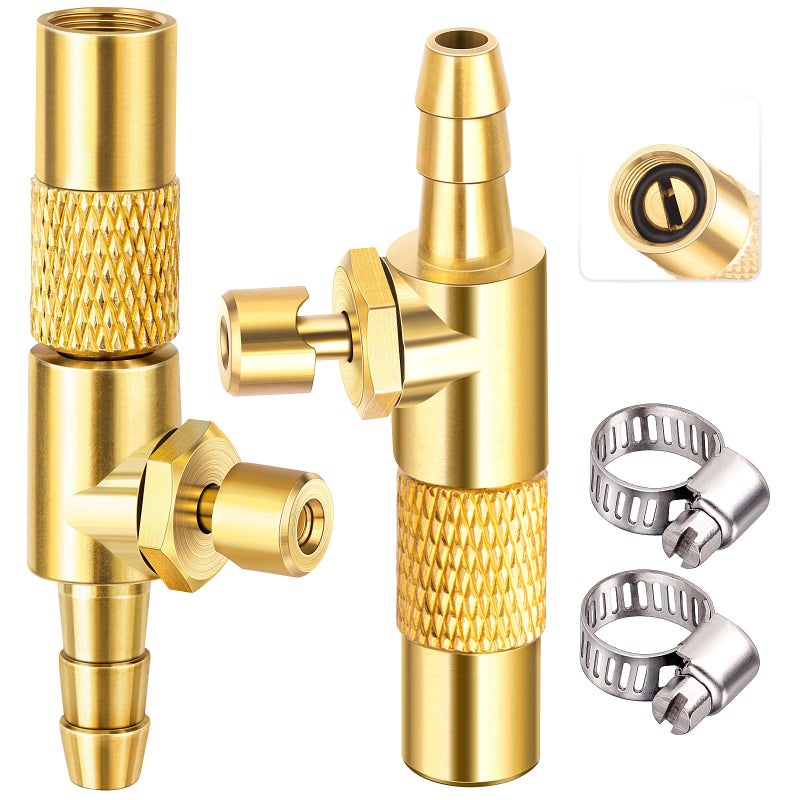 LUMITECO 2Pack Screw On Air Chuck with 14 Barb End TwistOn Tire Chuck wAir Bleed Valve for Portable Mini Air Compressor Tire Inflate Pump Replacement Nozzle wBarb Connector for Hose Repair - Image 3