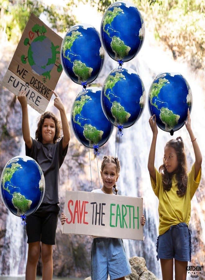 كاتشون مجموعة بالونات الأرض الكبيرة من كاتشون - 22 بوصة، 6 قطع | بالونات عالمية رباعية الأبعاد بزاوية 360 درجة، زينة حفلات بطابع السفر | بالونات الكرة الأرضية والكواكب لتزيين الفصول الدراسية | زينة يوم الأرض - Image 5