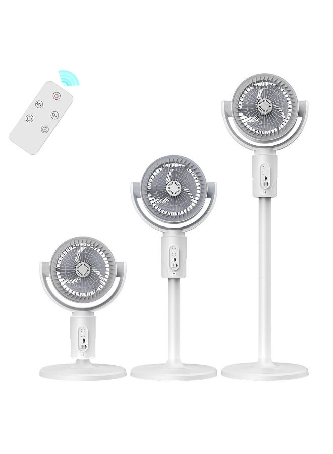 Pedestal Fans - Height Adjustable Standing Fan with Remote Control, Air Circulator, 90°+180° Oscillating, 5 Speeds, 8H Timer, Pedestal & Tabletop for Home, Office, Dorm, F1 (White)