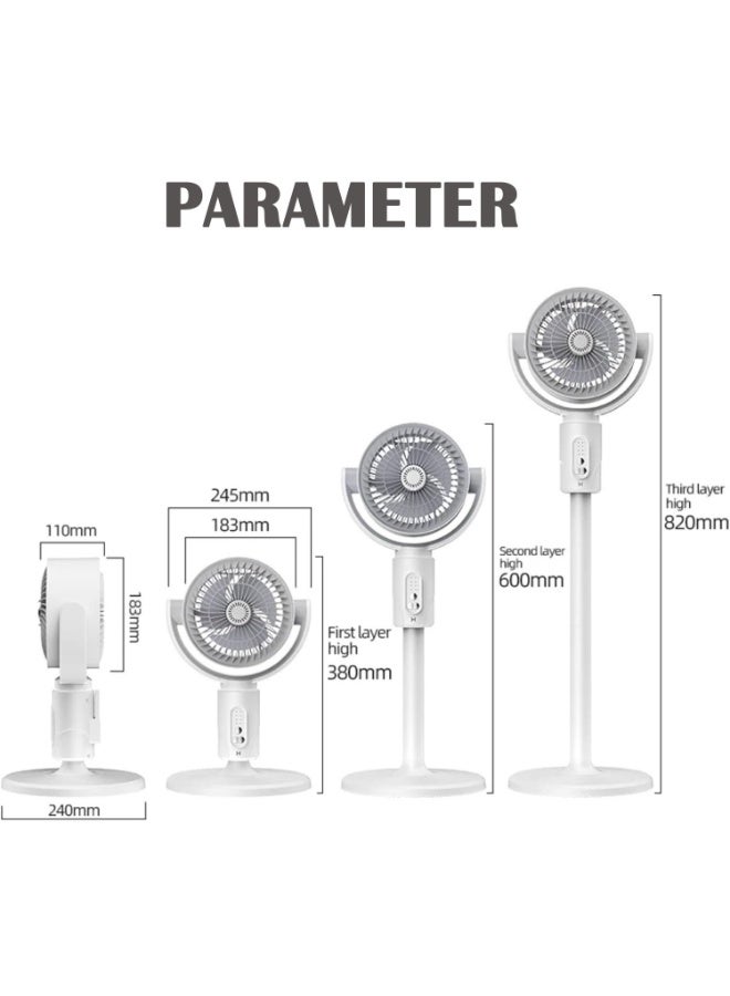 Pedestal Fans - Height Adjustable Standing Fan with Remote Control, Air Circulator, 90°+180° Oscillating, 5 Speeds, 8H Timer, Pedestal & Tabletop for Home, Office, Dorm, F1 (White) - Image 2