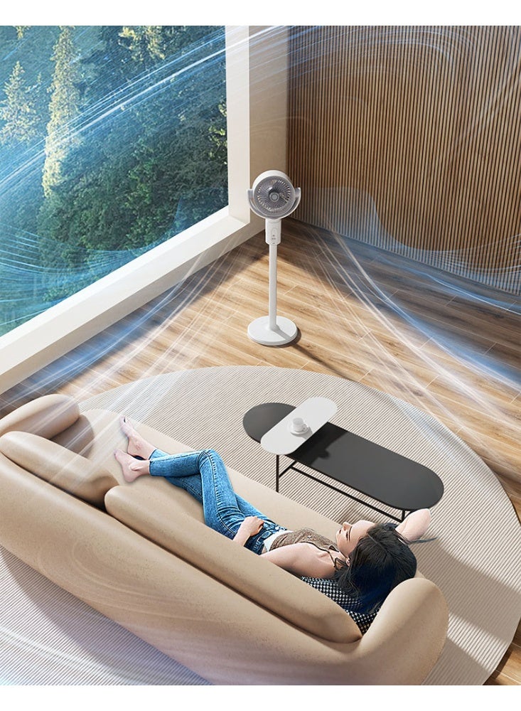 Pedestal Fans - Height Adjustable Standing Fan with Remote Control, Air Circulator, 90°+180° Oscillating, 5 Speeds, 8H Timer, Pedestal & Tabletop for Home, Office, Dorm, F1 (White) - Image 3
