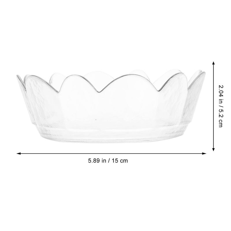 Glass Salad Bowl with Irregular Edges for Serving and Storage Kitchen Dining Fruit Bowl - Image 3