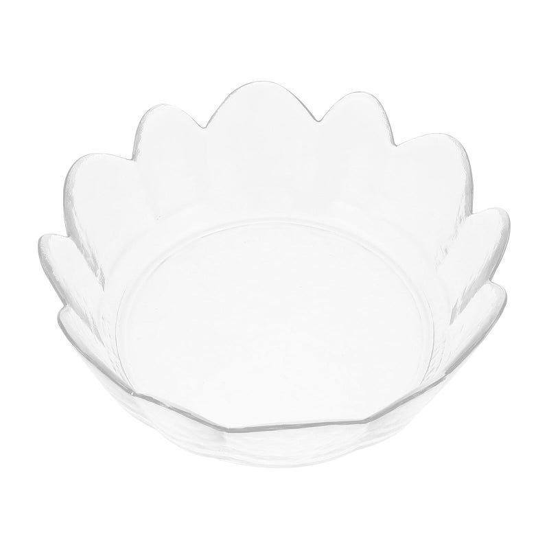 Glass Salad Bowl with Irregular Edges for Serving and Storage Kitchen Dining Fruit Bowl - Image 2