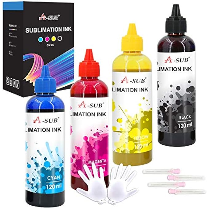 480ML SUBLIMATION INK REFILL FOR EPSON ET1800 ET2700 ET2800 ET3700 ET3800 ET4700 ET4800 ET5800 ET14000 ET16000 WF3800 WF4800 XP3200 XP4200 SERIES INKJET PRINTERS FOR HEAT TRANSFER - Image 1
