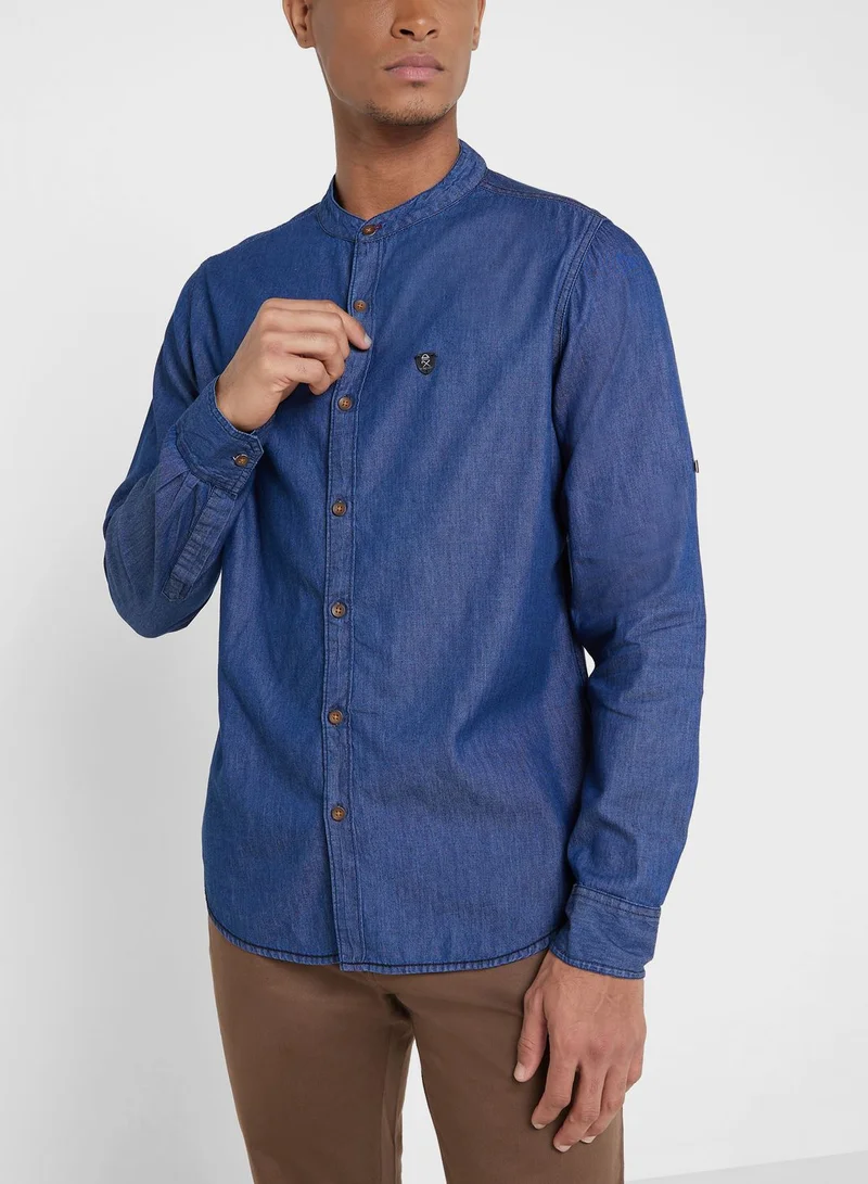 Thomas Scott Thomas Scott Men Blue Smart Slim Fit Opaque Casual Shirt