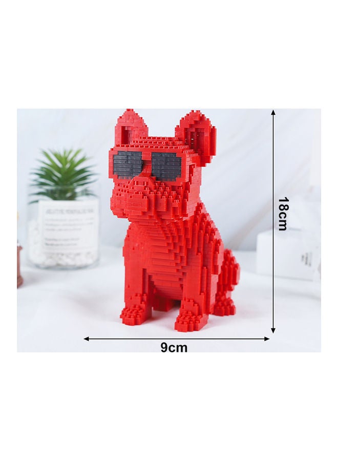 Kids Red Bulldog Stacking Block Toy with 1645 Pieces, Measures 9 x 20 x 18cm - Image 3