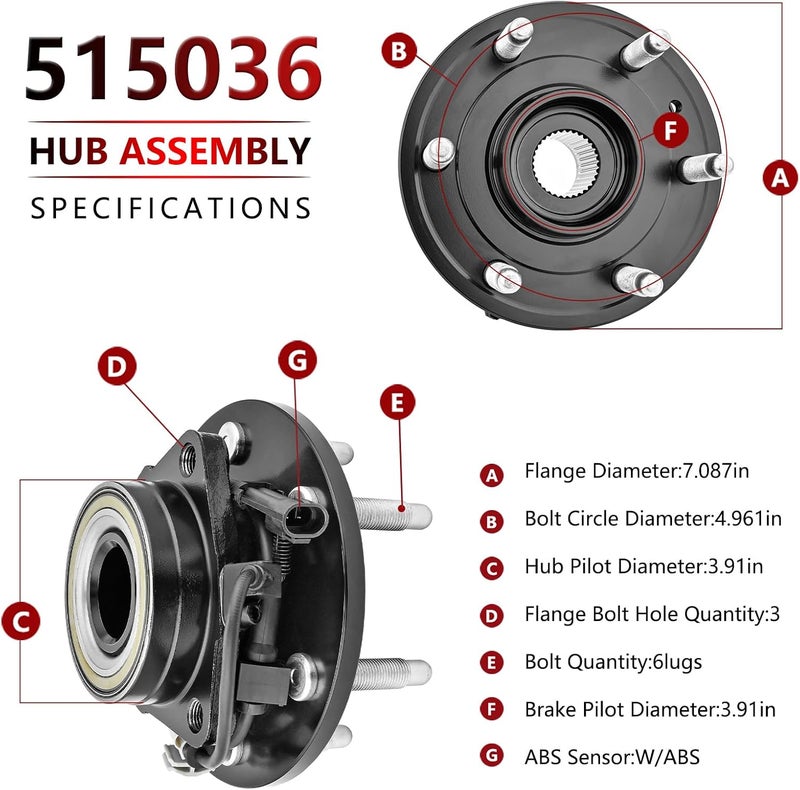 JLEO 4WD Front Wheel Hub Bearing 515036 for Chevy, GMC, and Cadillac Models - Image 4