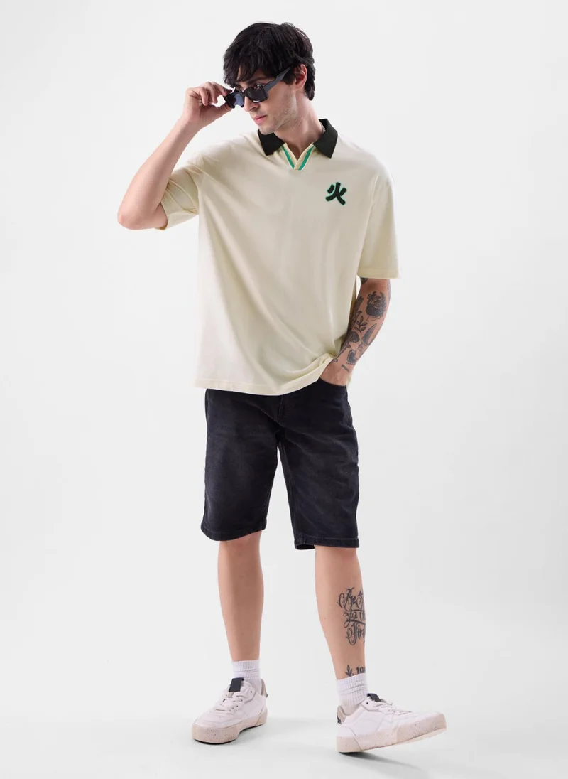 The Souled Store The Souled Store Men TSS Originals Furious Dragon Printed White Oversized Polos
