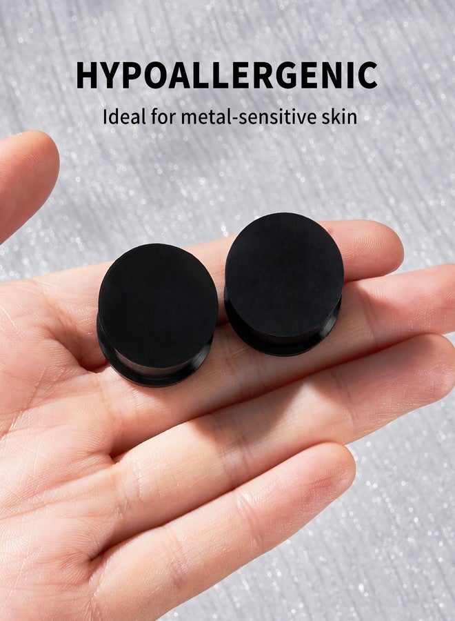 Qmcandy Solid Silicone Flesh Ear Gauges Stretching Kit Double Flared Ear Plugs Expanders Stretcher Saddle Piercing 3MM-25MM, Black - Image 4