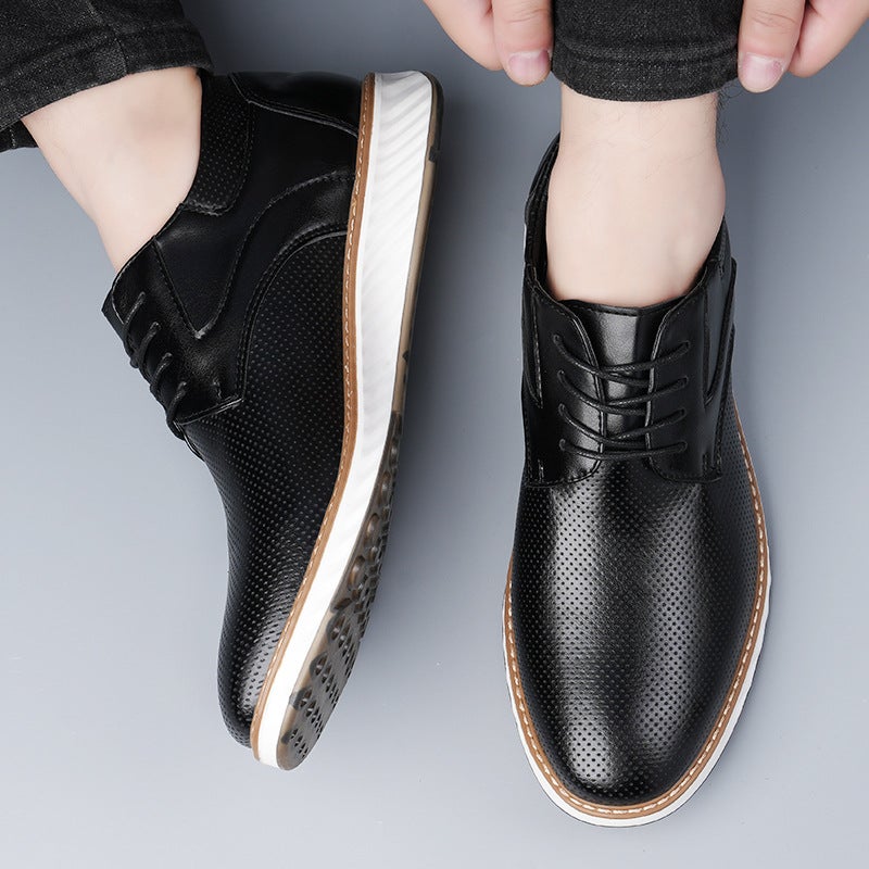 Summer Men'S Leather Shoes Korean Style Trendy Casual Shoes Business Youth Breathable British Versatile Shoes - Image 4