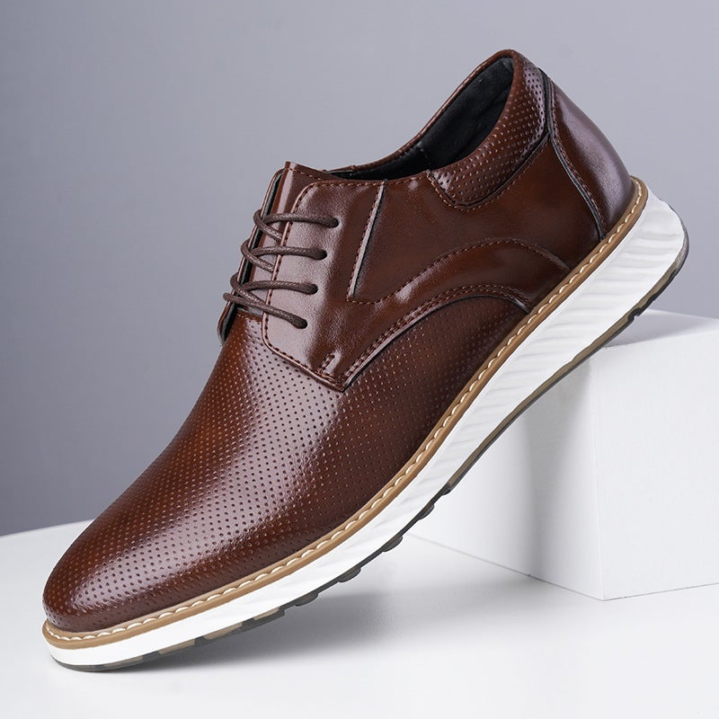 Summer Men'S Leather Shoes Korean Style Trendy Casual Shoes Business Youth Breathable British Versatile Shoes - Image 1