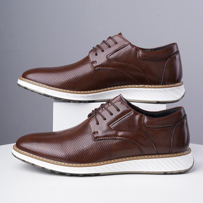 Summer Men'S Leather Shoes Korean Style Trendy Casual Shoes Business Youth Breathable British Versatile Shoes - Image 3